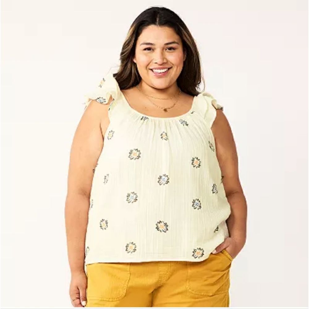 Sonoma Goods For Life® Relaxed Ruffled Tank size 1x NWOT